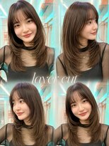 ヘアーサロン リアン 鴻巣店(hair salon Rien) 韓国風くびれレイヤー×艶ブラウン/鴻巣