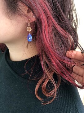 ヘアーデザイン シュシュ(hair design Chou Chou by Yone) ☆chouchou☆インナーカラーオレンジ&レッド