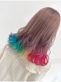 ガーリーな派手髪☆裾レインボーカラー☆AMAND’OR村上☆
