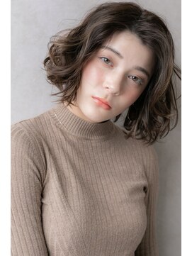 カバーヘア ブリス 戸田公園西口店(COVER HAIR bliss) 横顔美人オリーブグレージュカールボブY戸田公園20代30代40代