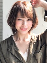 アッシュオリーブ似合わせカットココアベージュ小顔カット