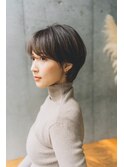 20代30代大人かわいい耳掛けショート×グレーベージュ