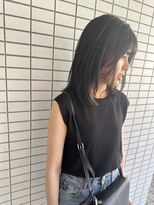 ヘアアンドスペース ベロン(hair&space velon) 黒髪ミィディアムレイヤー