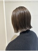 (銀座) 切りっぱなし　ミニボブ　オリーブカラー