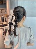 【ダブルポニーテール】/結婚式/二次会/同窓会/銀座/ヘアセット