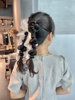 【ダブルポニーテール】/結婚式/二次会/同窓会/銀座/ヘアセット