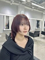 ラフィット 香椎(lafit)&nbsp;ウルフ暖色カラーワインレッド髪質改善ミルクティーベージュ