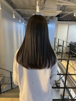小顔似合わせカットオリーブベージュ透明感艶感カラーレイヤー