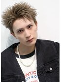 韓国スパイキーショート短髪アップバング