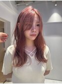 pinkbeige / ハイトーン / ウェーブ巻き