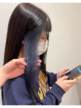 テーラヘアー 公津の杜店(TELA HAIR) イヤリングカラー×ネイビー