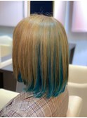 グラデーションインナーカラーブルー