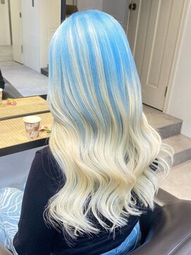 ベレーザシェルト(Beleza scelto) 3245ブルーサファイアバイカラーゆるふわ巻きビビッドカラー