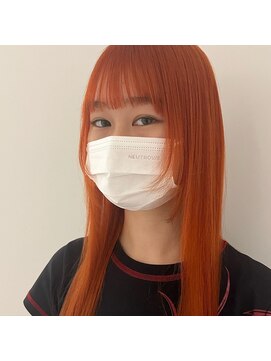 グリンプス 大濠店(Glimpse) ロングヘアー×オレンジカラー
