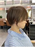 大人ラフウェーブ外ハネボブダークブラウンスウィングショート
