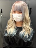 インナーカラーケアブリーチイヤリングカラーハイライトレイヤー