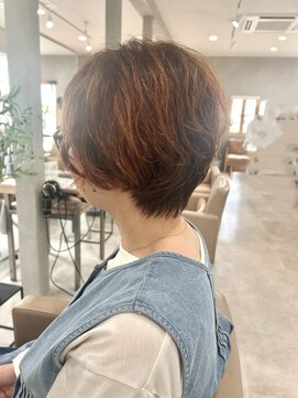 ミュゼプリュム(Musee plume) ショートボブ/春オレンジカラー