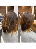 髪質改善ストレート×軽めミディアムウルフ