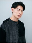 モテる黒髪七三アップバングメンズショートワックスなしマッシュ