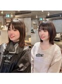 大人綺麗な小顔襟足スッキリショートボブ　30代40代50代