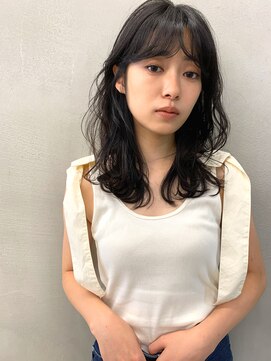 マルフェ 天王寺(marfe) 【marfe】レイヤーカット＿パーマ＿黒髪スタイル