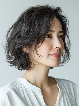 クラゲヘアー/小顔/ココアベージュ/オリーブグレー/川西