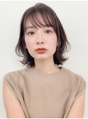 ミディアムレイヤー、外ハネボブ、グレージュ、脱白髪染め☆