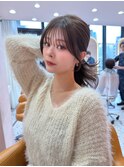 韓国ヘア/顔まわりカット/前髪あり/結んでも可愛い後毛