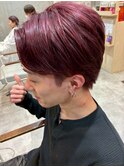 艶感ラベンダーレッドの韓国マッシュ 