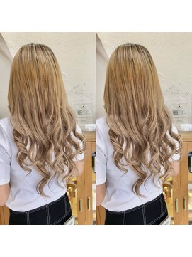 ベルグローアルファ(BELLE GROW ALPHA) wカラーエクステ☆ハイトーンミルクティーベージュ