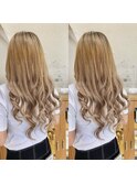 wカラーエクステ☆ハイトーンミルクティーベージュ