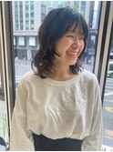 レイヤーたっぷりミディアムパーマ
