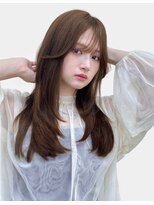 韓国ミディアムレイヤー大人かわいい20代30代40代カール