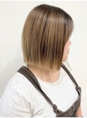 【松戸　石山】ハイトーン切りっぱなしボブ ストレートボブ