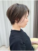ショートボブ髪型30代40代50代前髪あり前髪なし面長丸顔【荒牧】