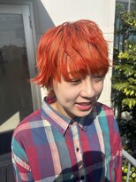 アチーブ ヘア デザイン(achieve hair design)&nbsp;ショートボブ襟足スッキリ大人キレイボブビビットオレンジ