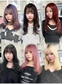 12493渋谷ダブルカラー韓国レイヤーカット春色ハイトーンカラー