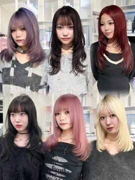 ベレーザ 渋谷(BELEZA) 12493渋谷ダブルカラー韓国レイヤーカット春色ハイトーンカラー