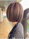 ショートカット/ライトブラウン/ブリーチなし透明感カラー