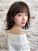 アンブレラカラー/こなれミディ/ウェーブパーマ/前髪/錦糸町