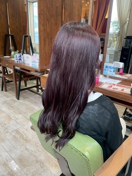 ピンキーウエスト 福島*ブリーチなしダブルカラー白髪ぼかし*小顔カット縮毛矯正