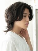20代30代無造作かき上げ伸ばしかけ波巻きパーマ韓国ヘアI上尾