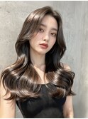 アッシュブラウン/レイヤーカット/髪質改善/ダブルカラー/韓国風