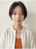 シースルーバングダークアッシュ小顔大人ショートヘア30代越谷p3