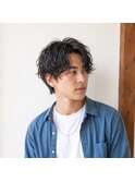 大人メンズ無造作ミディアムパーマ　20代 30代 40代 50代 60代