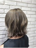 外国人風カラー×シルバーアッシュ×インナーカラーパープル