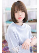 ミック 日暮里店(miq)&nbsp;シースルーバング×ワンカール♪小顔ガーリーボブ