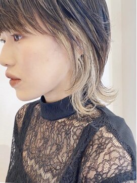 アンス 大阪梅田(ANs.) ミストバング カラー×ハイライト ホワイトベージュ