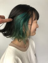 美容室ポール 西葛西店(PAUL) インナーカラーvividグリーン