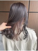 インナーカラー×ピンクベージュ